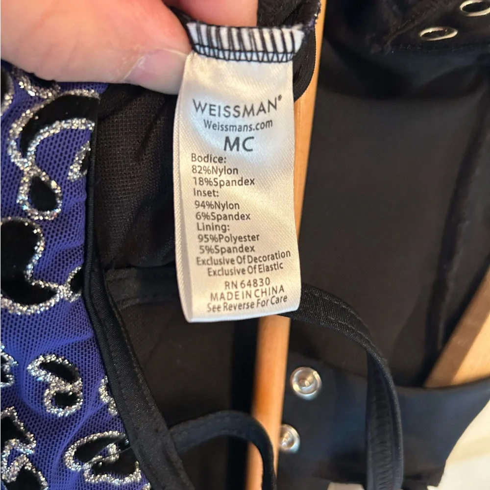 Weissmann purple leopard dance recital‎ leotard Size MC